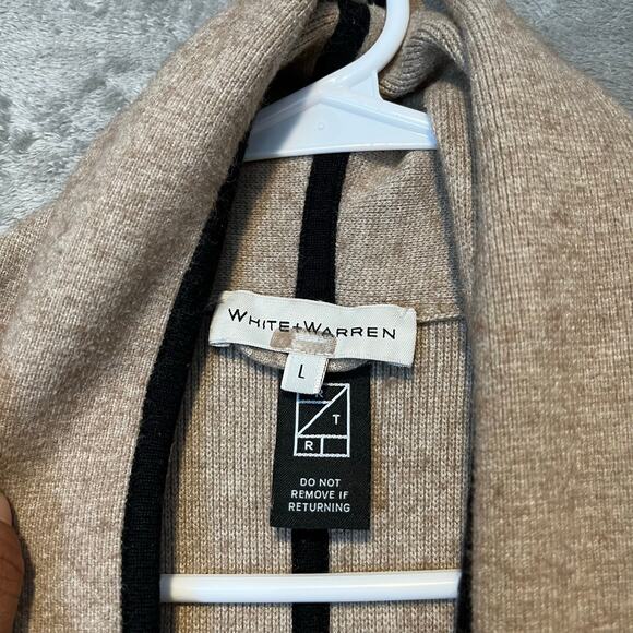 White + Warren Shawl Collar‎ Sweater Coat Large Modern Timeless Chic Effortless - Picture 3 of 7